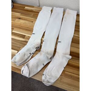 3 Pairs of Nike White Baseball Socks - Size L